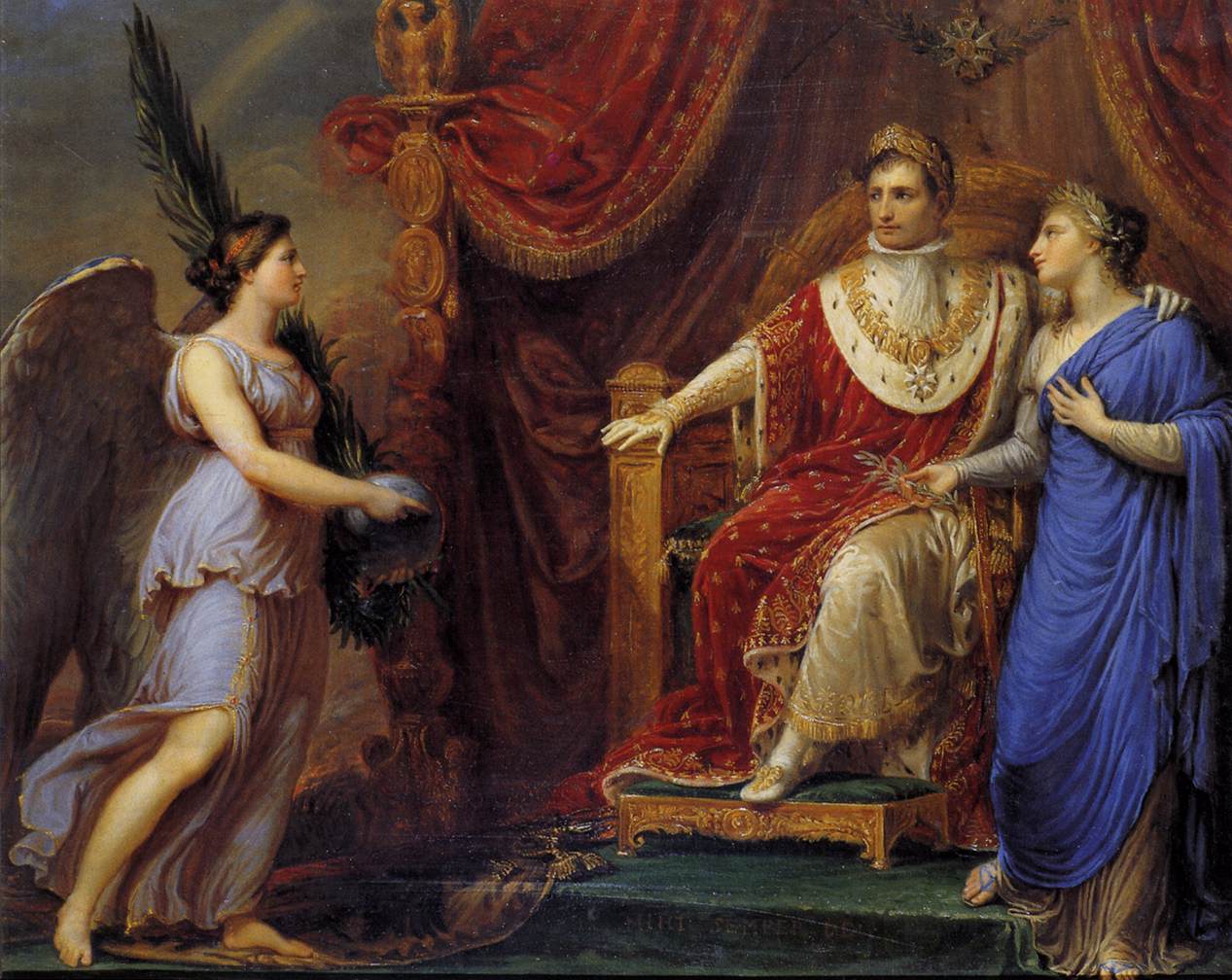 Allegory on the Peace of Pressburg, vintage artwork by Andrea Appiani, 12x8" (A4) Poster
