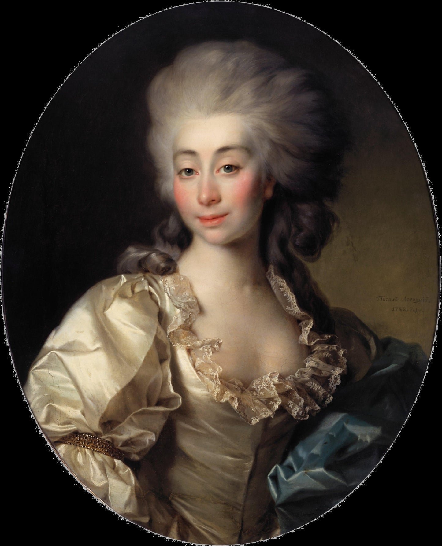 Portrait of Countess Ursula Mniszek, vintage artwork by Dmitry Levitsky, 12x8" (A4) Poster