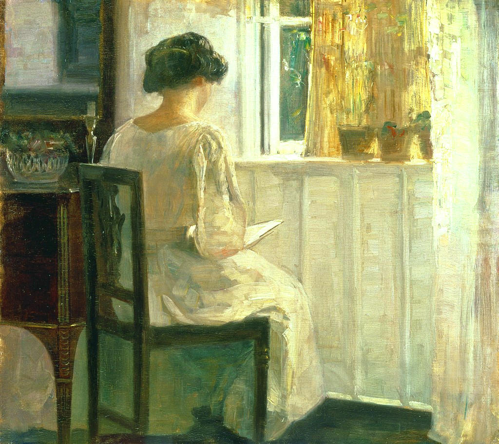 Girl Reading in a Sunlit Room by Carl Vilhelm Holsoe,A3(16x12")Poster