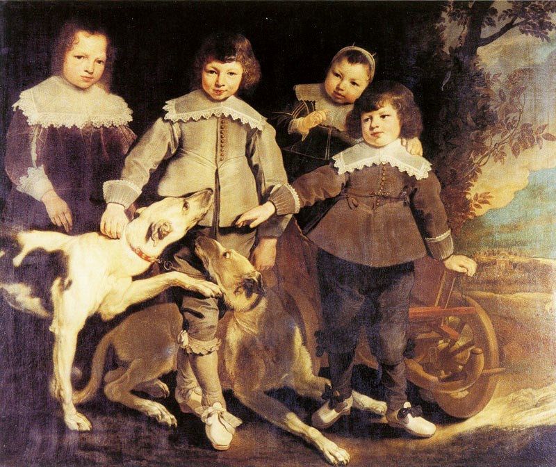 Group of Four Children, vintage artwork by Pieter Claesz. Soutman, 12x8" (A4) Poster