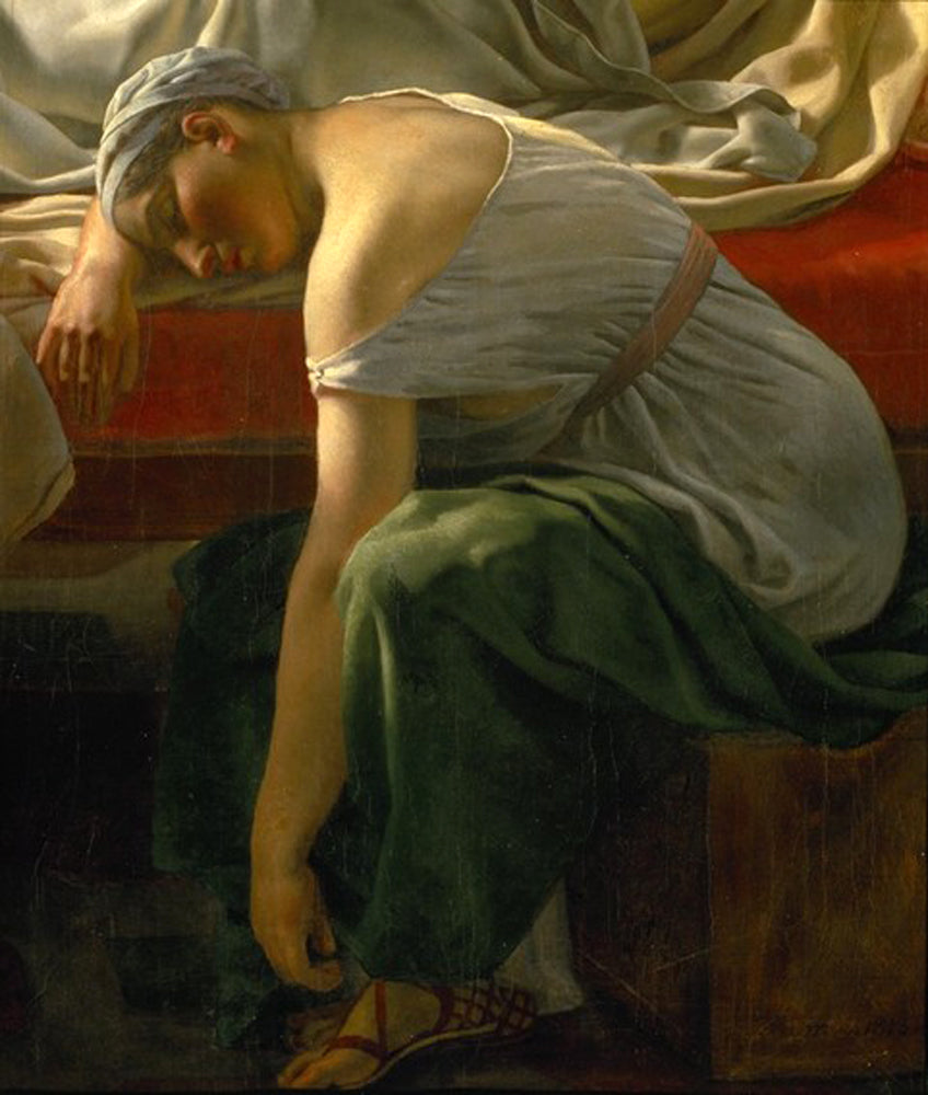 A sleeping woman, vintage artwork by Christoffer Wilhelm Eckersberg, 12x8" (A4) Poster