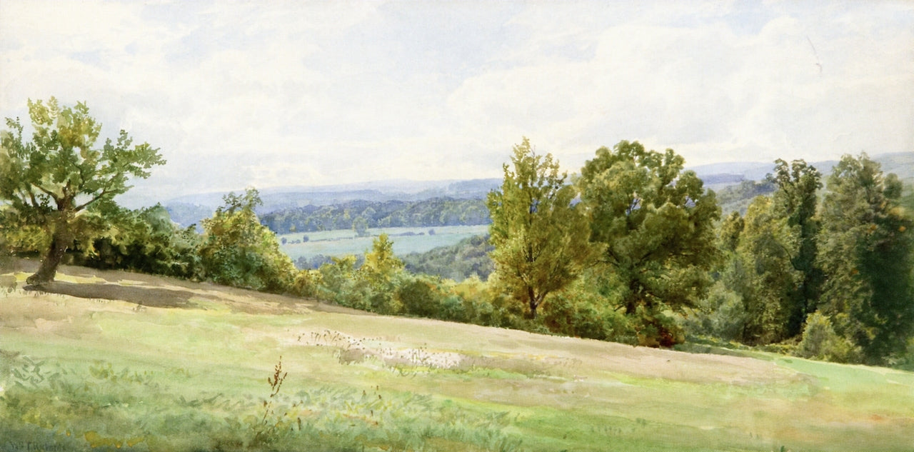Chester Valley, Pennsylvania, vintage artwork by William Trost Richards, 12x8" (A4) Poster
