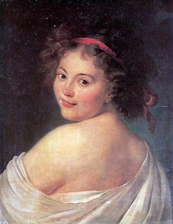 Catherine, Comtesse Litta, vintage artwork by Élisabeth Vigee-Lebrun, 12x8" (A4) Poster