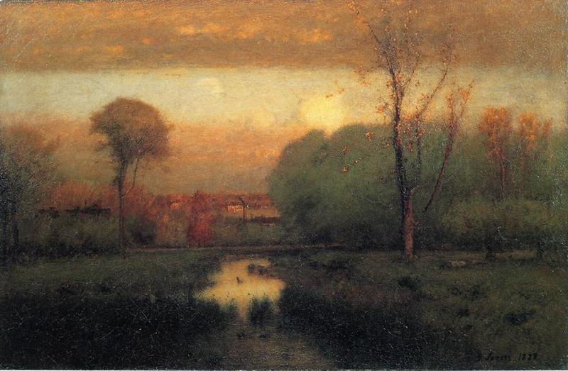 Autumn Gold, vintage artwork by George Inness, 12x8" (A4) Poster