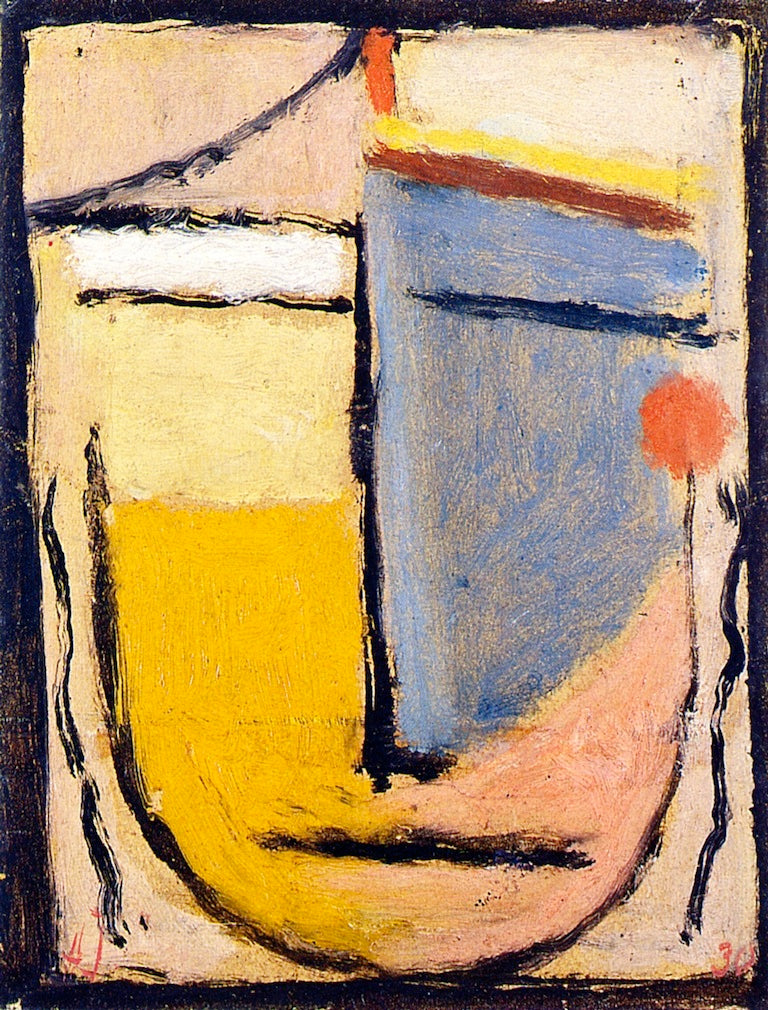 Abstract Head: Memory of Pompei, vintage artwork by Alexei von Jawlensky, 12x8" (A4) Poster