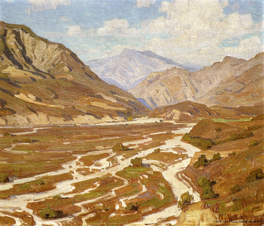 Dry Arroyo, vintage artwork by William Wendt, 12x8" (A4) Poster