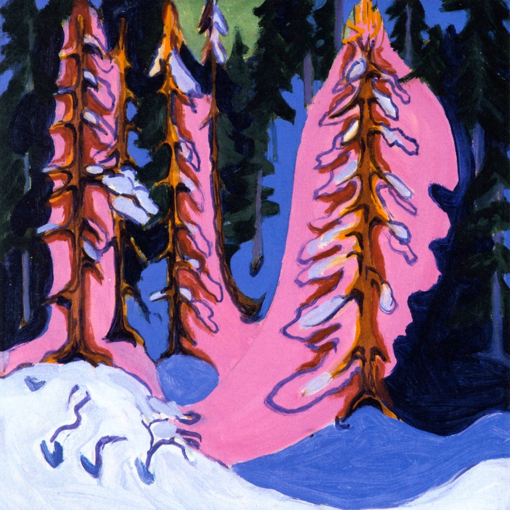 At the Edge of the Forest, vintage artwork by Ernst Ludwig Kirchner, 12x8" (A4) Poster