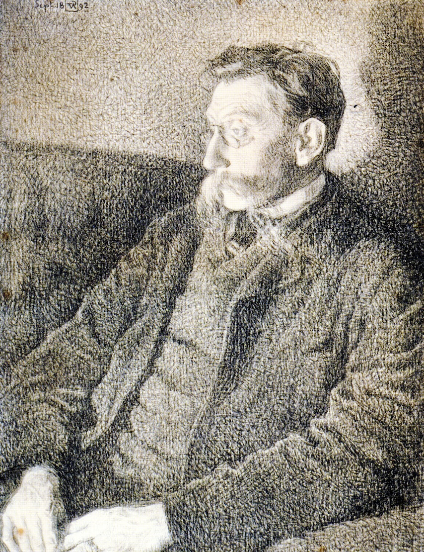 Emile Verhaeren in September 1892 at Hemiksem, vintage artwork by Theo van Rysselberghe, 12x8" (A4) Poster