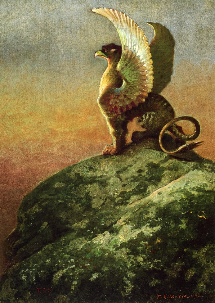 Vigilance, The Gryphon, vintage artwork by Frank Blackwell Mayer, 12x8" (A4) Poster