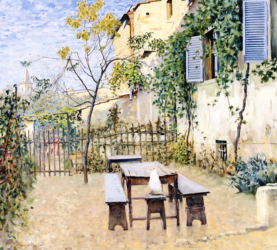 Mattino di settembre a Settignano, vintage artwork by Telemaco Signorini, 12x8" (A4) Poster