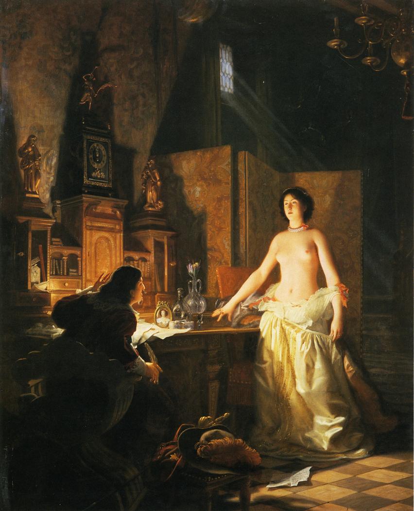 Mademoisells de Maupin, vintage artwork by Jean-Jules-Antoine Lecomte du Nouÿ, 12x8" (A4) Poster