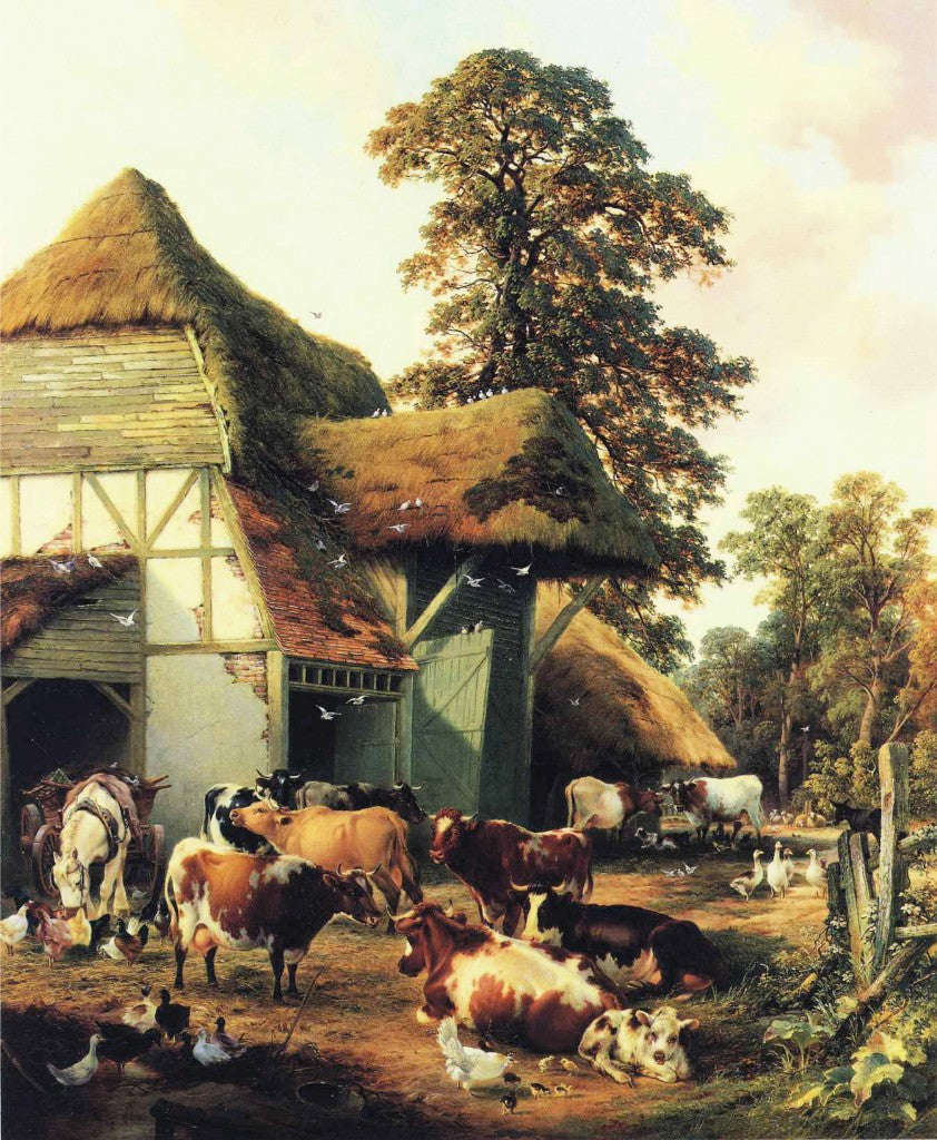 A Farm in Kent, vintage artwork by Thomas Sidney Cooper, A3 (16x12") Poster Print