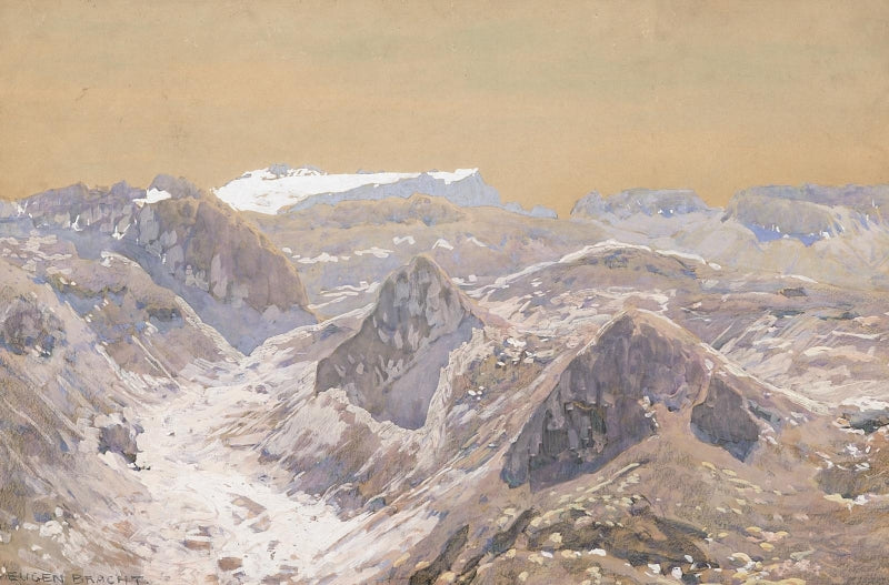 In the Swiss Mountains (In den Schweizer Bergen), vintage artwork by Eugen Felix Prosper Bracht, 12x8" (A4) Poster