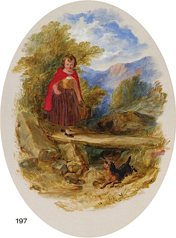 Little Girl on Bridge with Scottie Dog, vintage artwork by Arthur Fitzwilliam Tait, A3 (16x12") Poster Print