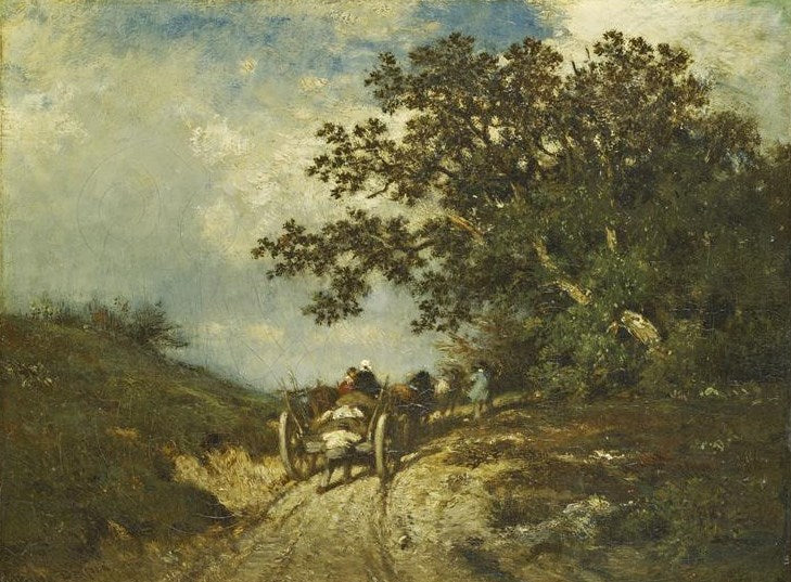 La petite charrette, vintage artwork by Jules Dupre, A3 (16x12") Poster Print