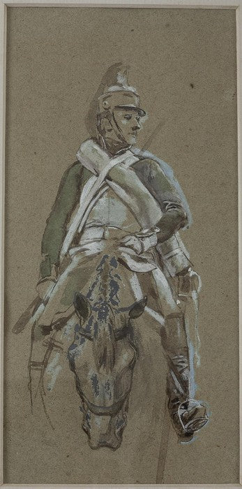 Etude de Dragon, vintage artwork by Jean-Louis Ernest Meissonier, A3 (16x12") Poster Print