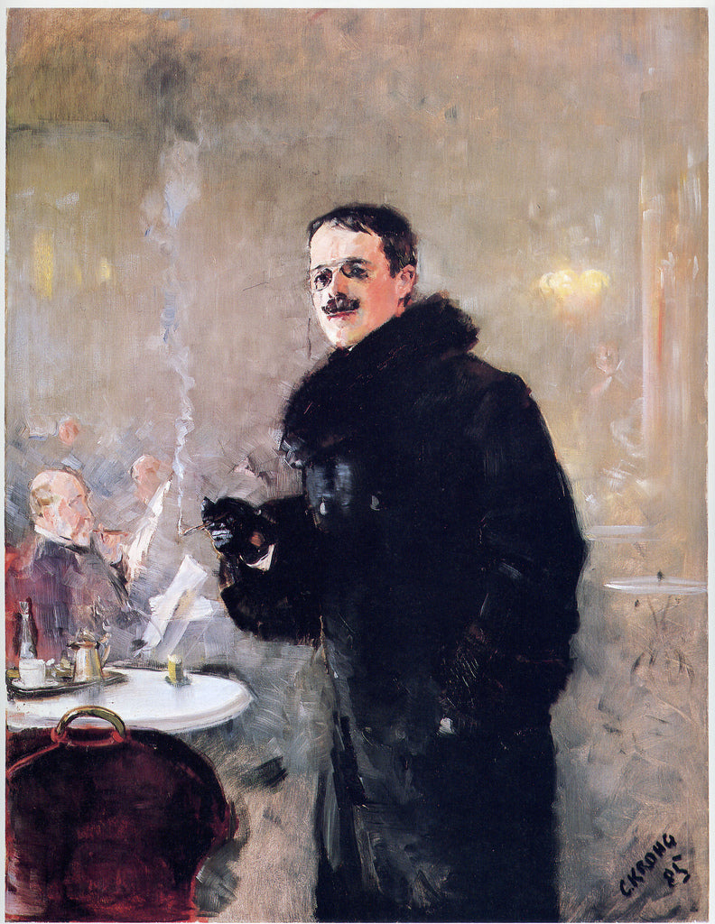 Portrait of the Painter Gerhard Munthe, vintage artwork by Christian Krohg, 12x8" (A4) Poster