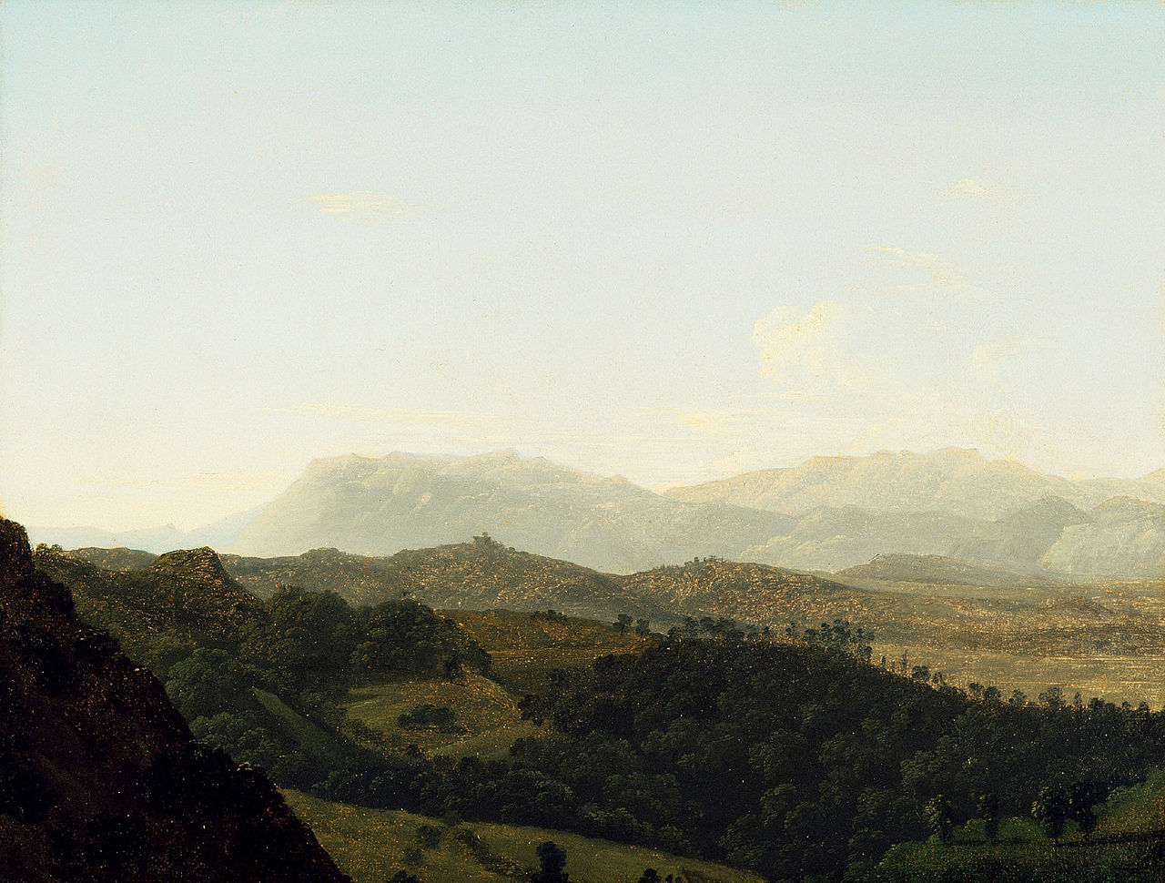 The Sabine Mountains, vintage artwork by Jean-Joseph-Xavier Bidauld, 12x8" (A4) Poster