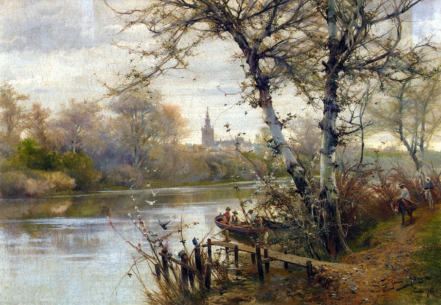 r Landscape with Seville Beyond by Manuel Garcia y Rodriguez,A3(16x12")Poster