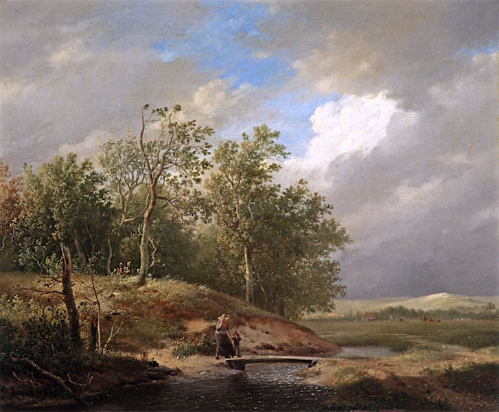Crossing the River, vintage artwork by Hendrikus van de Sande Bakhuyzen, A3 (16x12") Poster Print
