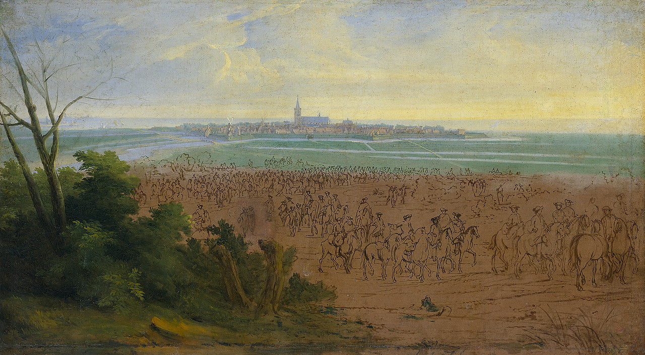 The French Army at Naarden, 20 July 1672, vintage artwork by Adam Frans van der Meulen, 12x8" (A4) Poster