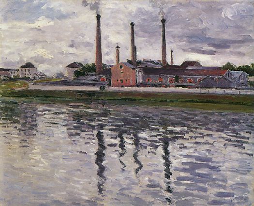 Factories at Argenteuil, vintage artwork by Gustave Caillebotte, 12x8" (A4) Poster