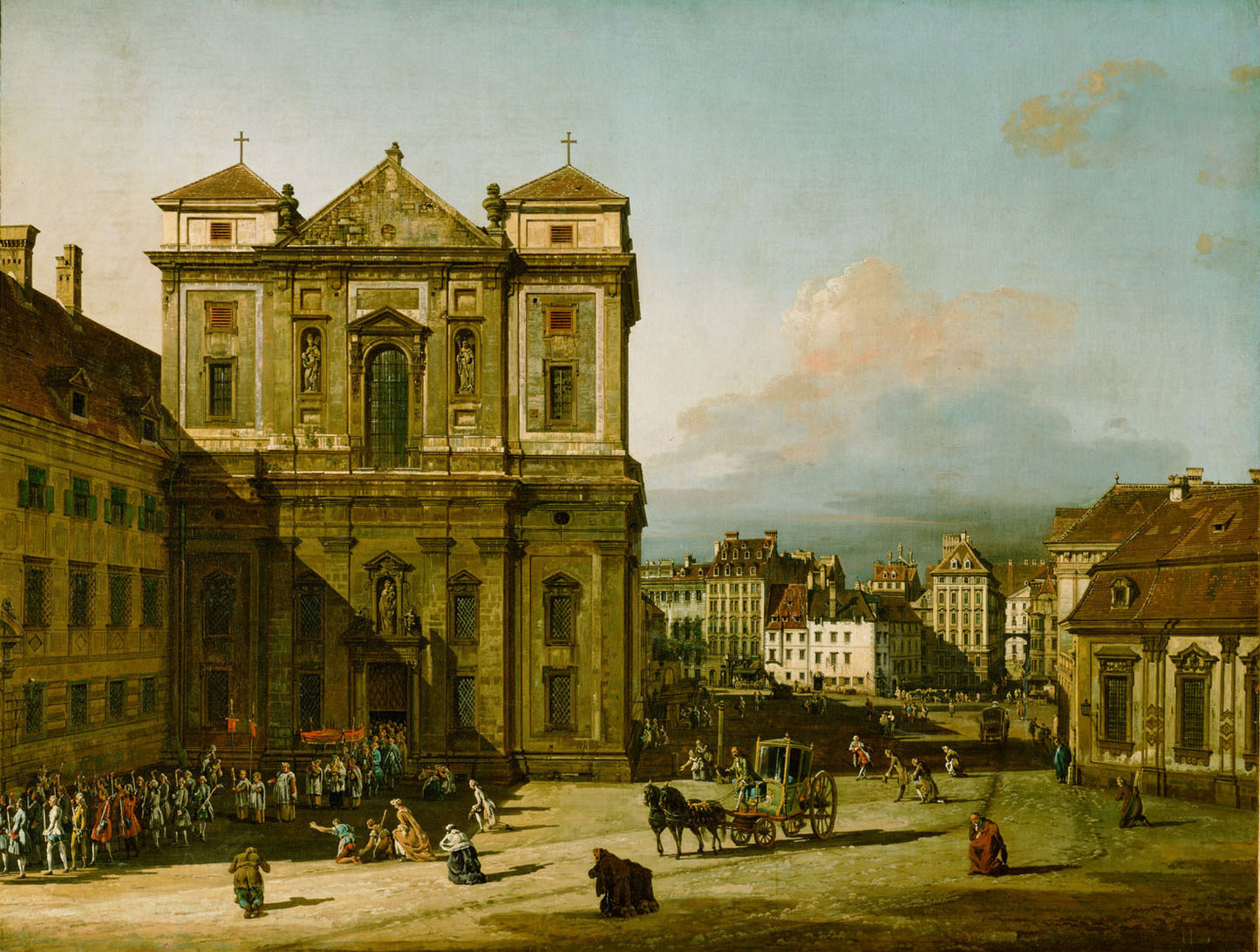 The Freyung in Vienna, View from the Northwest, vintage artwork by Bernardo Bellotto, 12x8" (A4) Poster