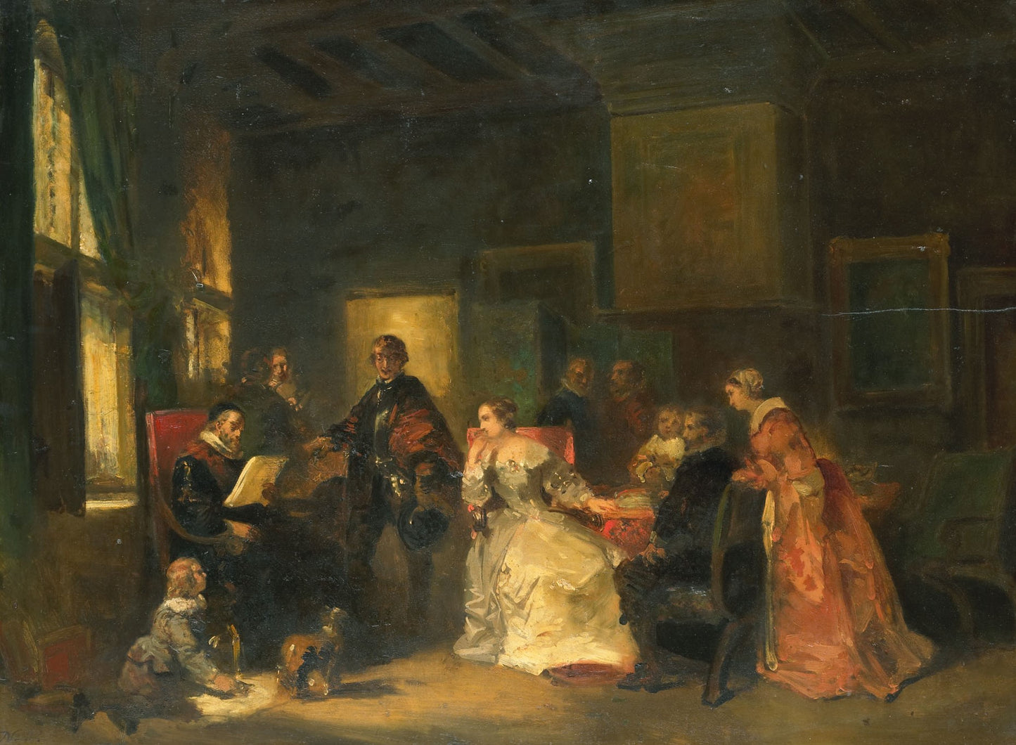 Historical Scene with Willem the Silent (?), vintage artwork by Nicolaas Pieneman, A3 (16x12") Poster Print