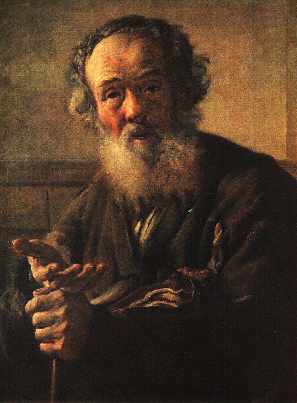 Old beggar, vintage artwork by Vasily Tropinin, 12x8" (A4) Poster