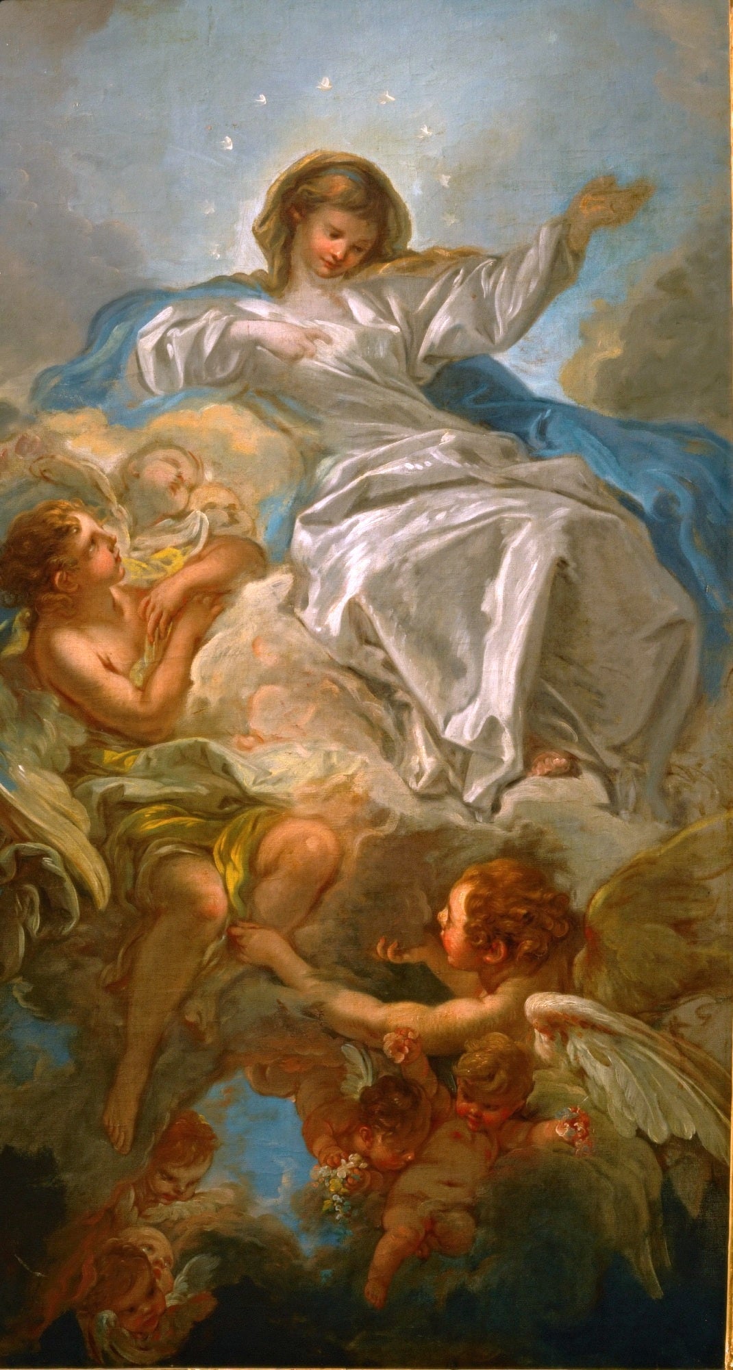 The Assumption (study), vintage artwork by François Boucher, 12x8" (A4) Poster