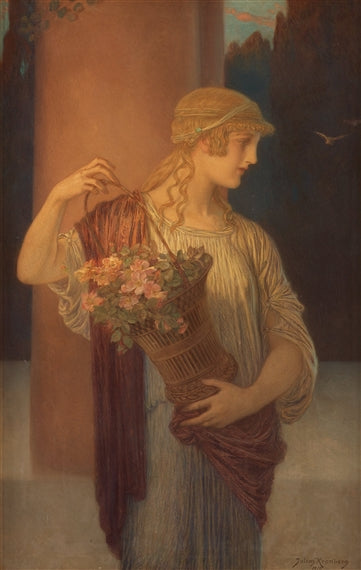 Vestal, vintage artwork by Julius Johann Ferdinand Kronberg, 12x8" (A4) Poster
