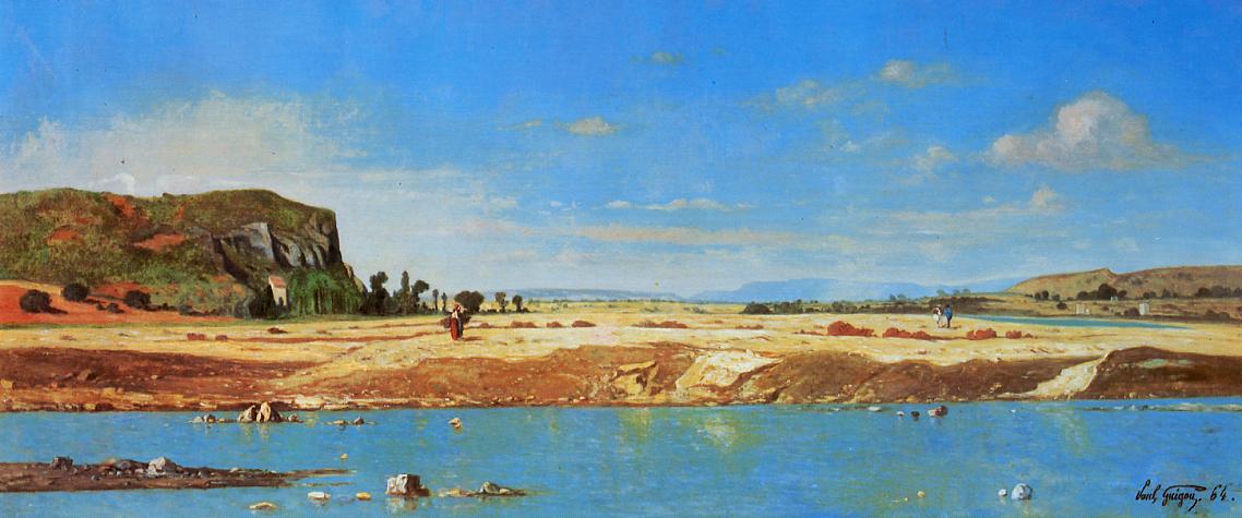 The Banks of the Durance, vintage artwork by Paul-Camille Guigou, 12x8" (A4) Poster