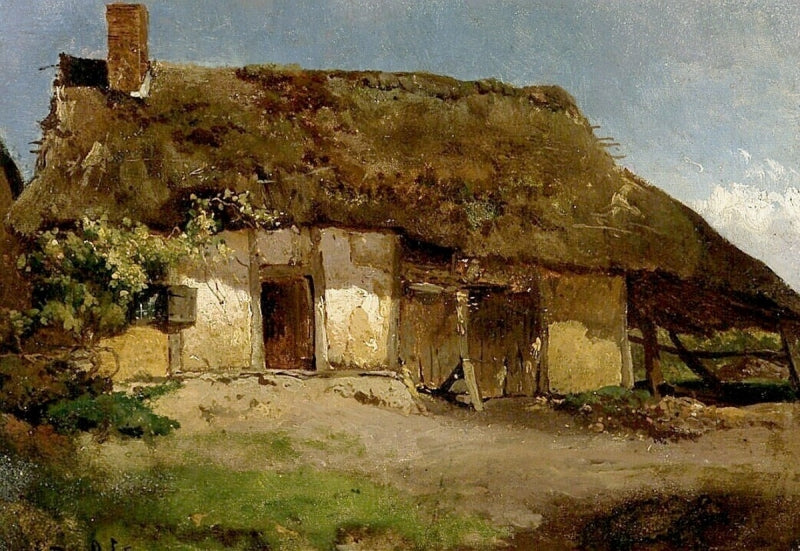 The Hut, vintage artwork by Willem Roelofs, 12x8" (A4) Poster