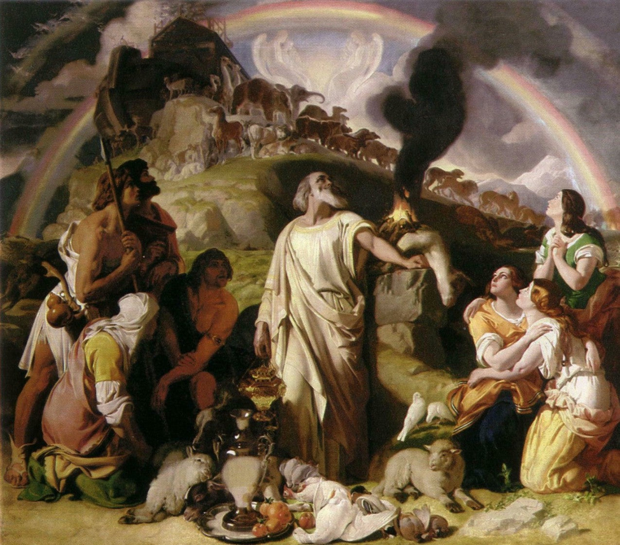 Noah's Sacrifice, vintage artwork by Daniel Maclise, R.A., A3 (16x12") Poster Print