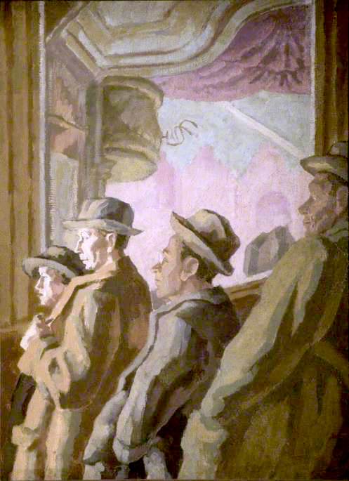 Music Hall Audience, vintage artwork by Therèse Lessore, 12x8" (A4) Poster