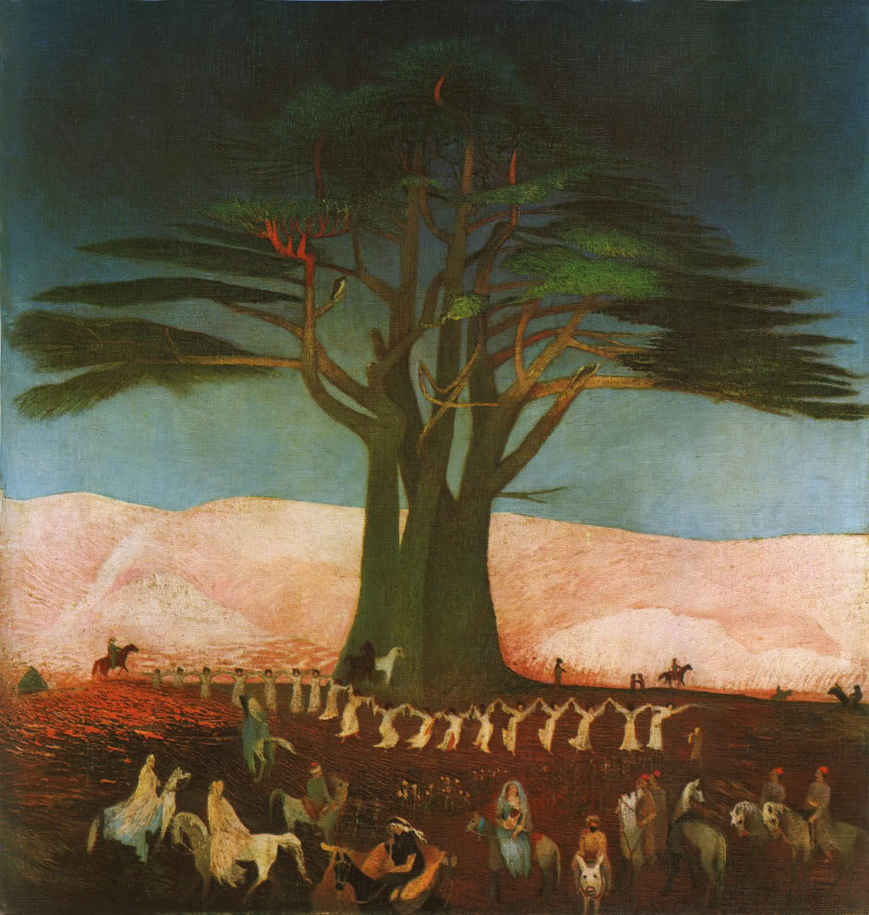 Pilgrimage to the Cedras of Lebanon, vintage artwork by Tivadar Csontvary Kosztka, 12x8" (A4) Poster