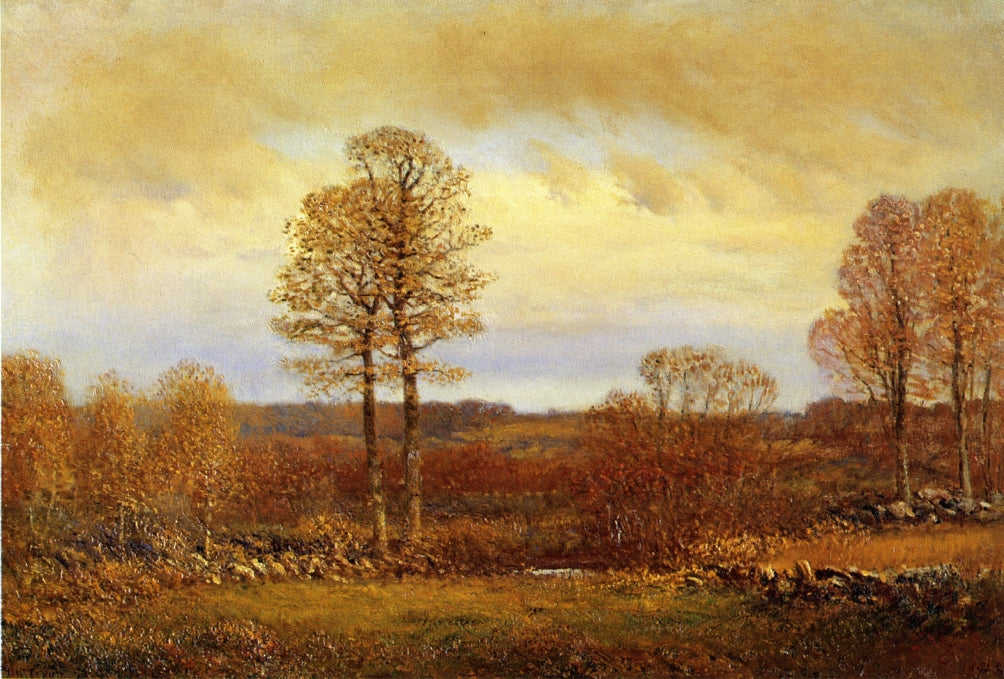 November Landscape, vintage artwork by Dwight W. Tryon, 12x8" (A4) Poster