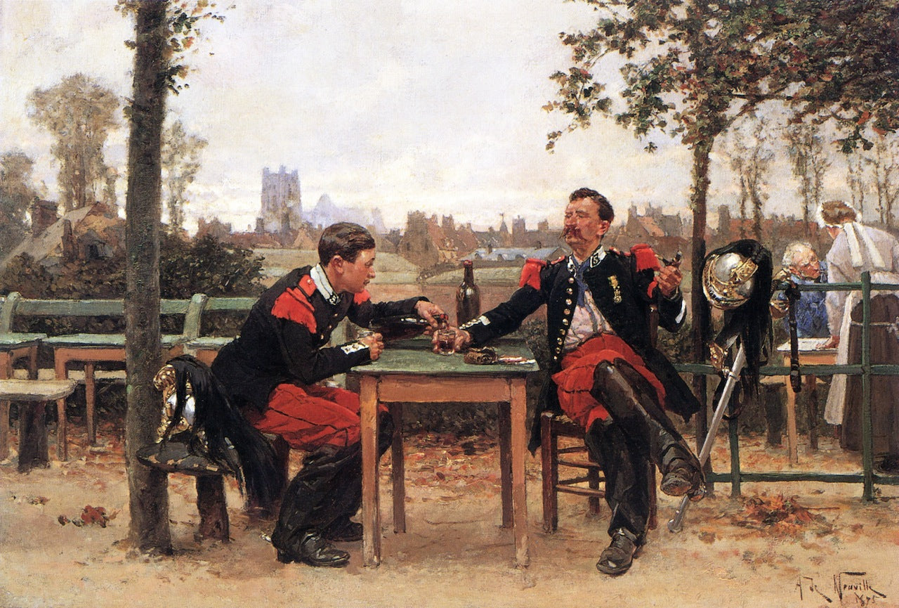 The Commander's Feast, vintage artwork by Alphonse-Marie-Adolphe de Neuville, 12x8" (A4) Poster