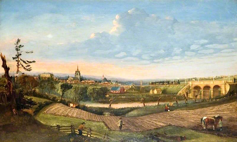 Chelmsford from Springfield Hill, vintage artwork by Attributed to Samuel David Colkett, A3 (16x12") Poster Print