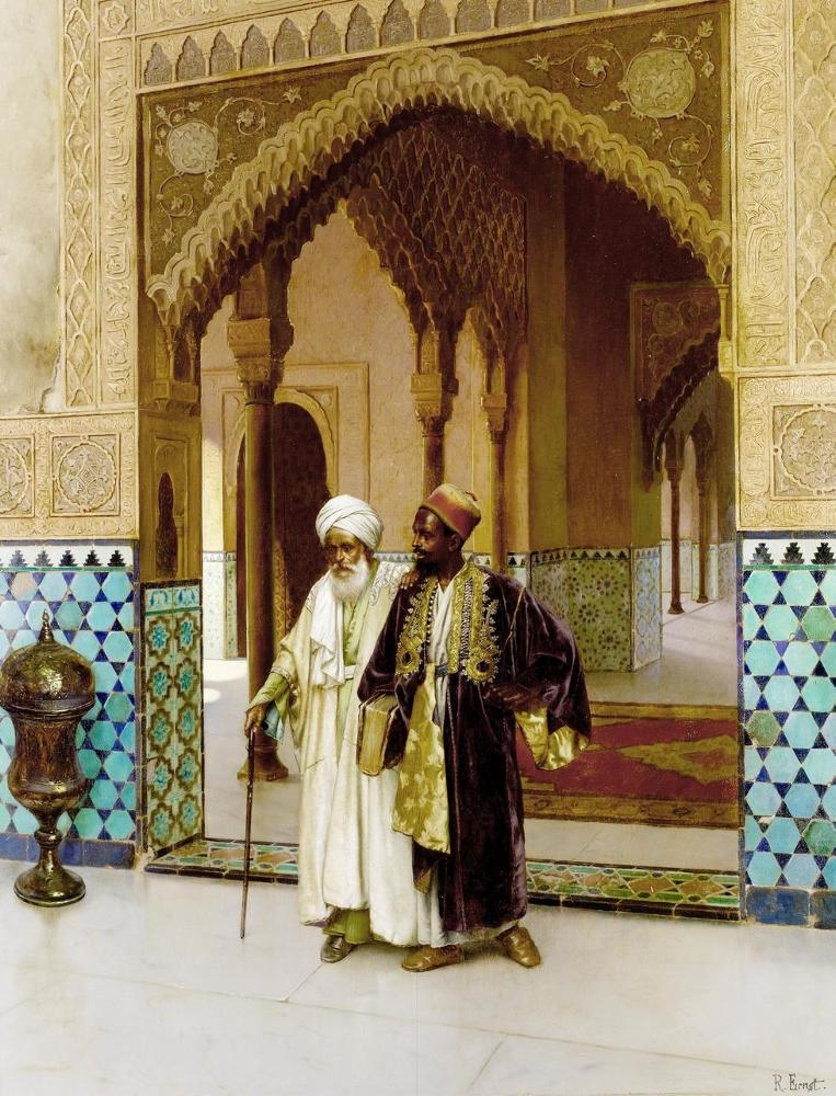 After Prayer, vintage artwork by Rudolf Ernst, 12x8" (A4) Poster