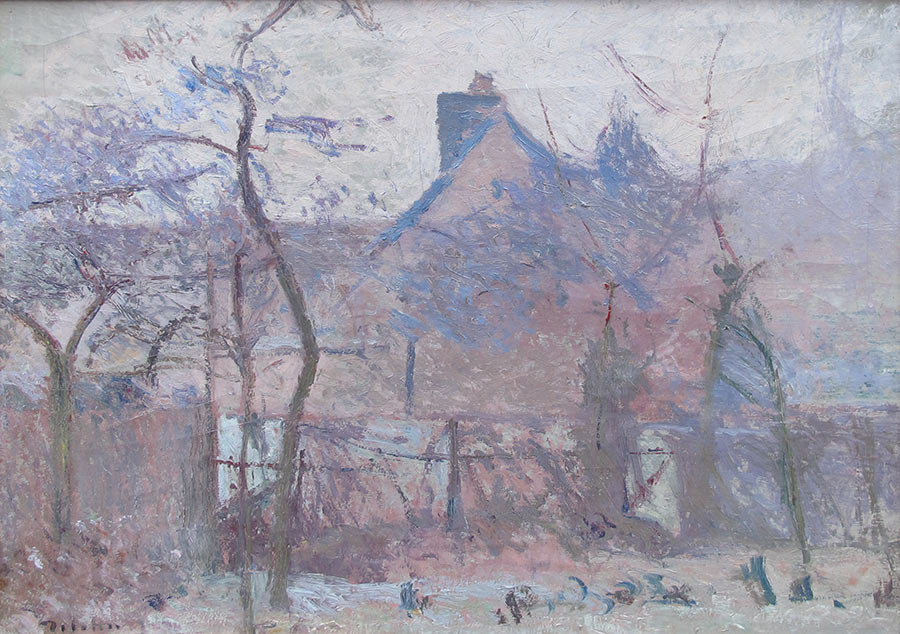 The Artist's Garden in Winter, vintage artwork by Joseph Delattre, 12x8" (A4) Poster