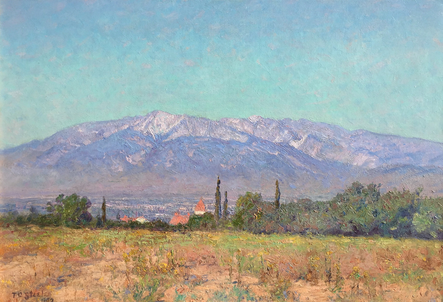 Rancho Cucamonga, vintage artwork by Theodore Clement Steele, 12x8" (A4) Poster