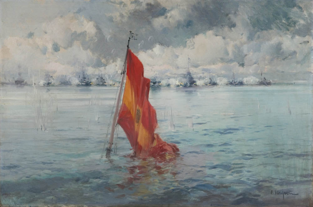 Marina con Bandera by Eliseo Meifren i Roig,A3(16x12")Poster