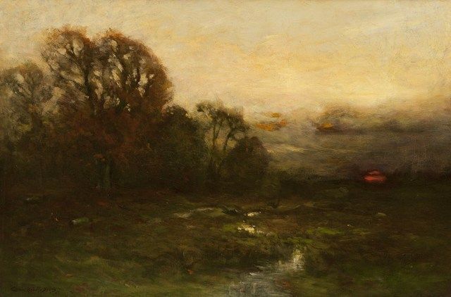 Long Island Sunset, vintage artwork by Charles Melville Dewey, 12x8" (A4) Poster
