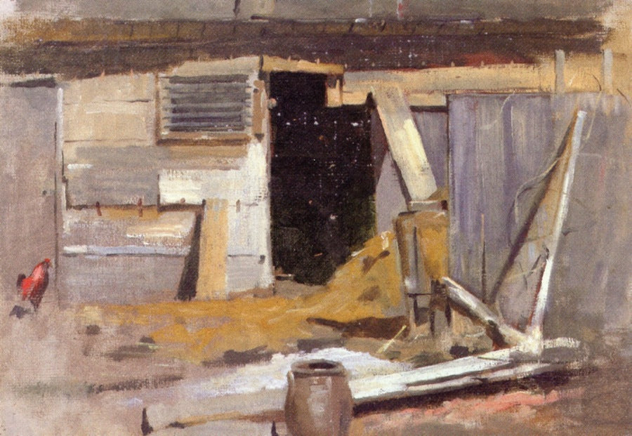 The Barn Door by Theodore Robinson,A3(16x12")Poster