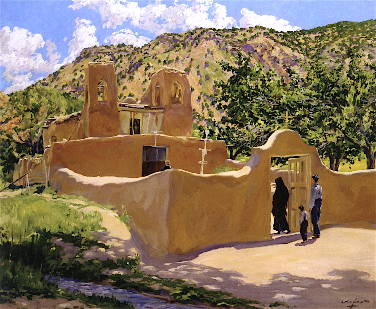 Oferta para San Esquipula, vintage artwork by Walter Ufer, 12x8" (A4) Poster