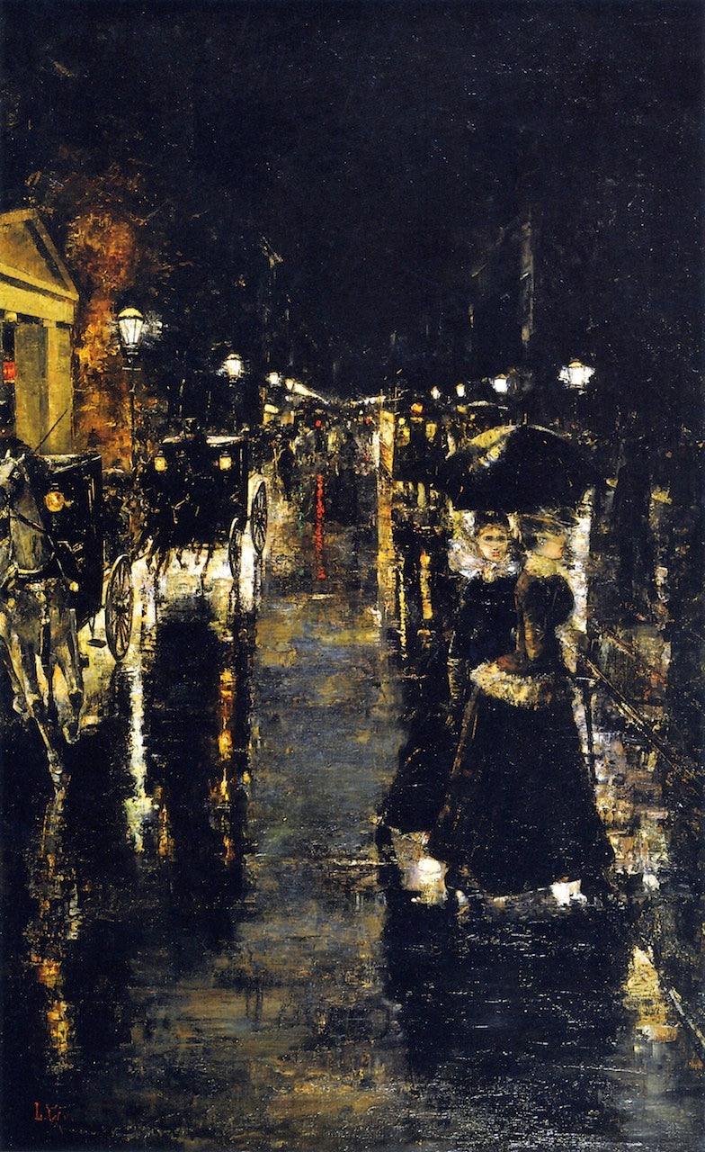 Leipzig Street by Lesser Ury,A3(16x12")Poster