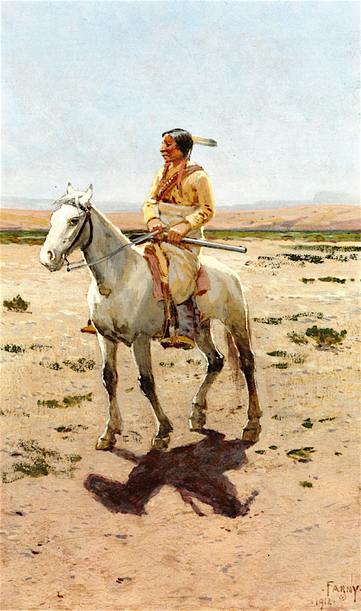 Cheyenne Scout, vintage artwork by Henry F. Farny, 12x8" (A4) Poster