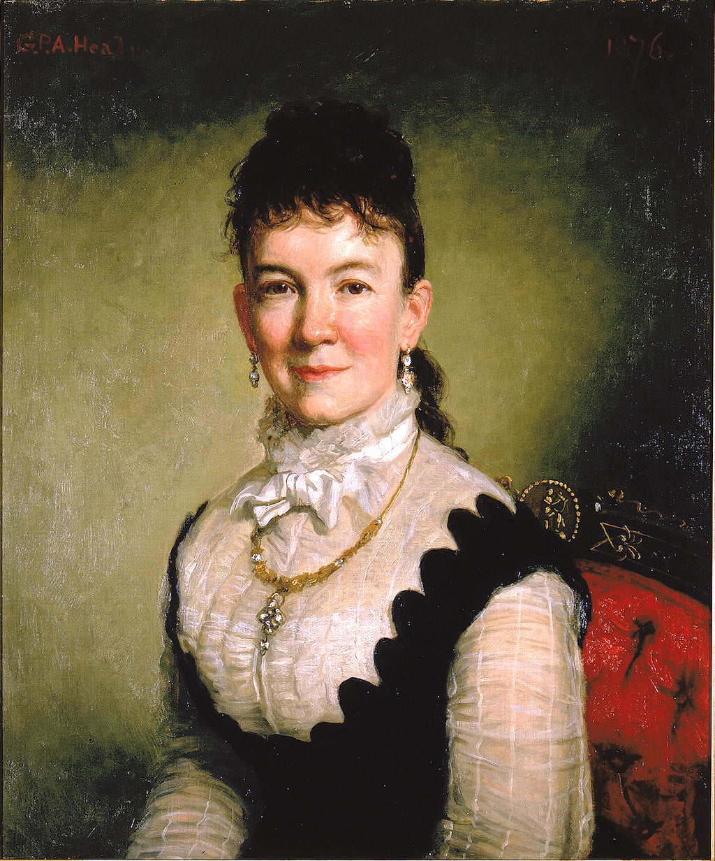 Mrs. Albert J. Myer (Catherine Walden), vintage artwork by George Peter Alexander Healy, A3 (16x12") Poster Print