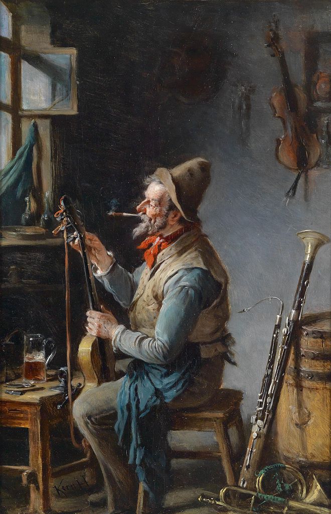 Ganz bei der Sache, vintage artwork by Hermann Kern, 12x8" (A4) Poster